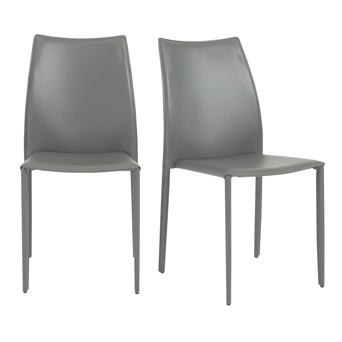 Chaise empilable Dalia gris foncé avec pieds chromés (LOT de 2)