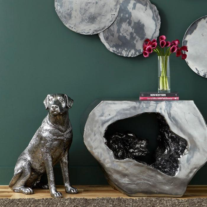 Plateada Hollow Console Liquid Silver