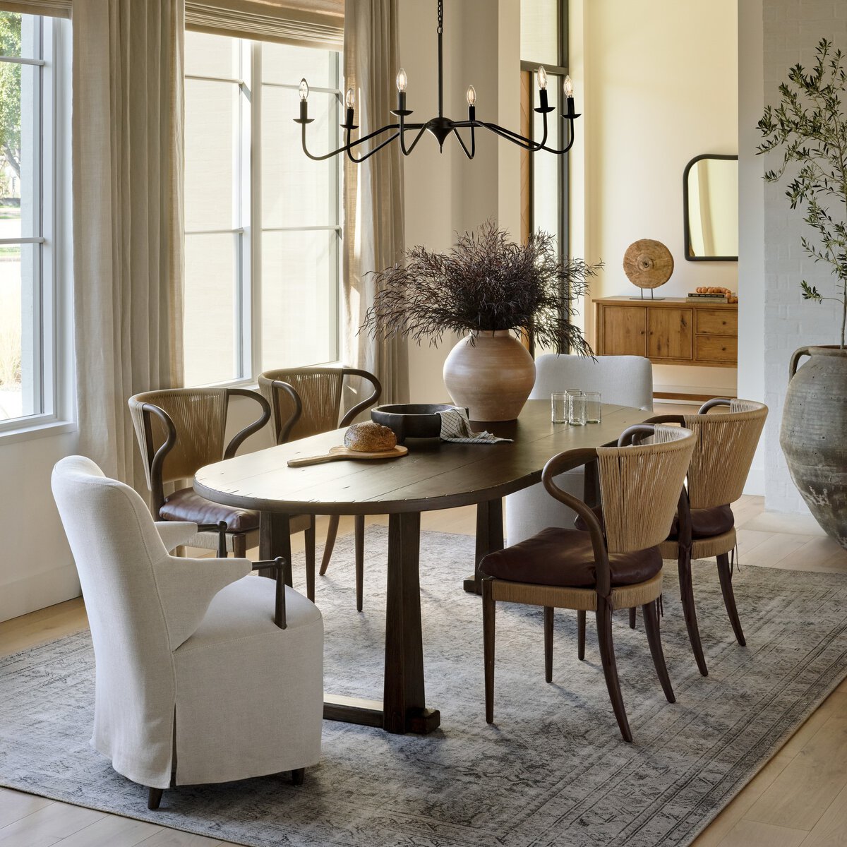 Chaise de salle à manger sans accoudoirs Amira