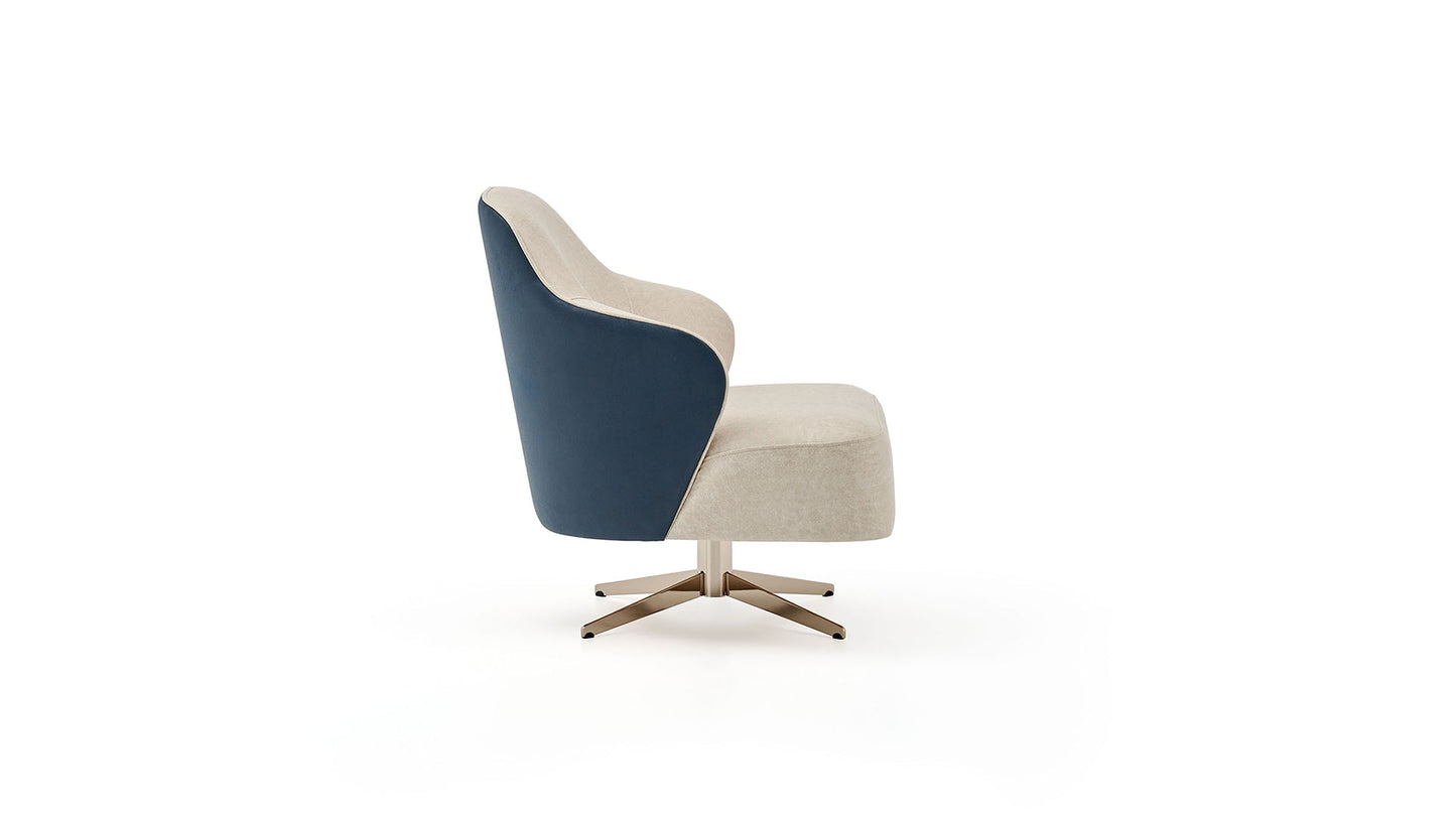Allegra Armchair with Metal Swivel Leg