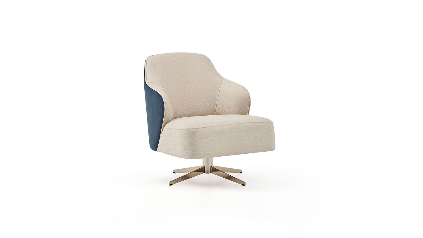 Allegra Armchair with Metal Swivel Leg