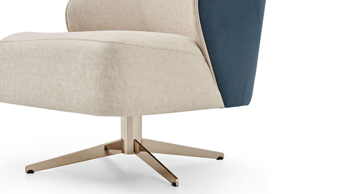 Allegra Armchair with Metal Swivel Leg