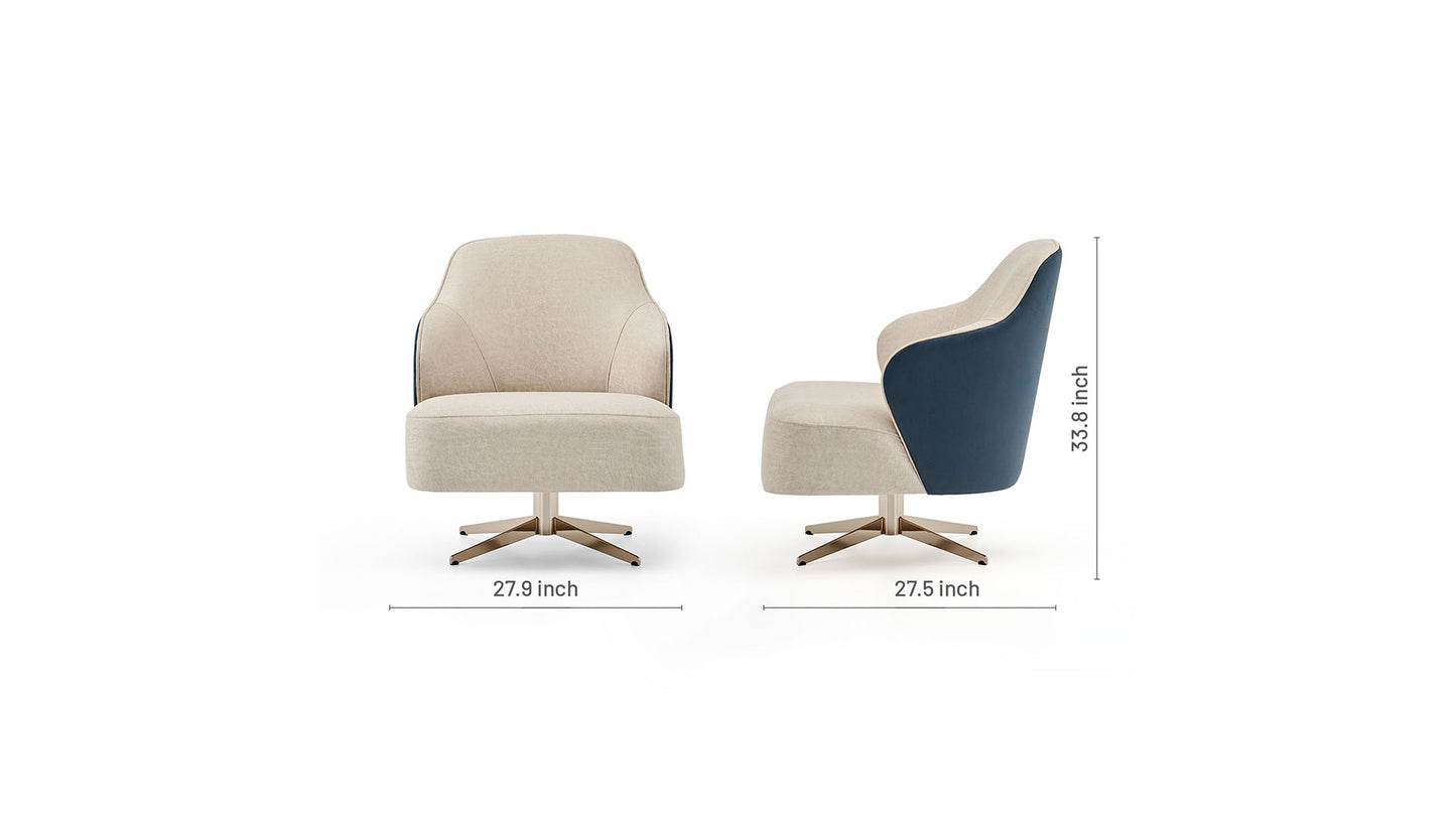 Allegra Armchair with Metal Swivel Leg