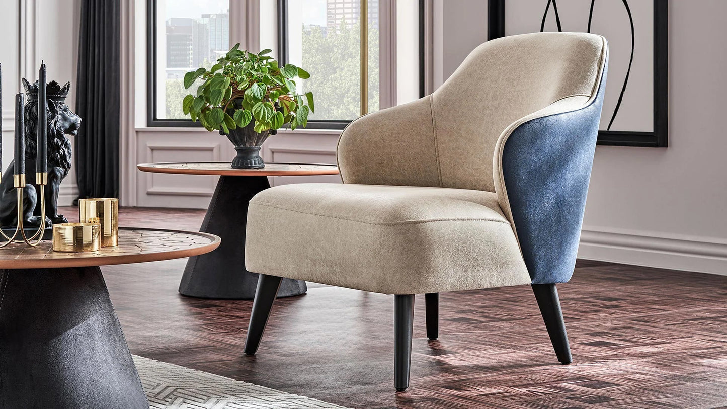 Allegra Armchair with Wooden Fixed Leg
