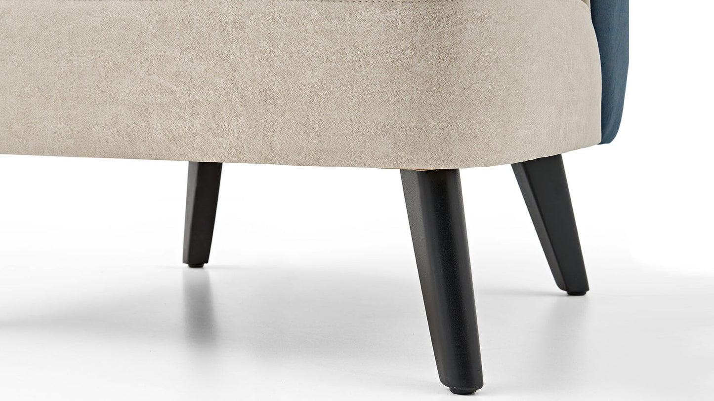 Allegra Armchair with Wooden Fixed Leg