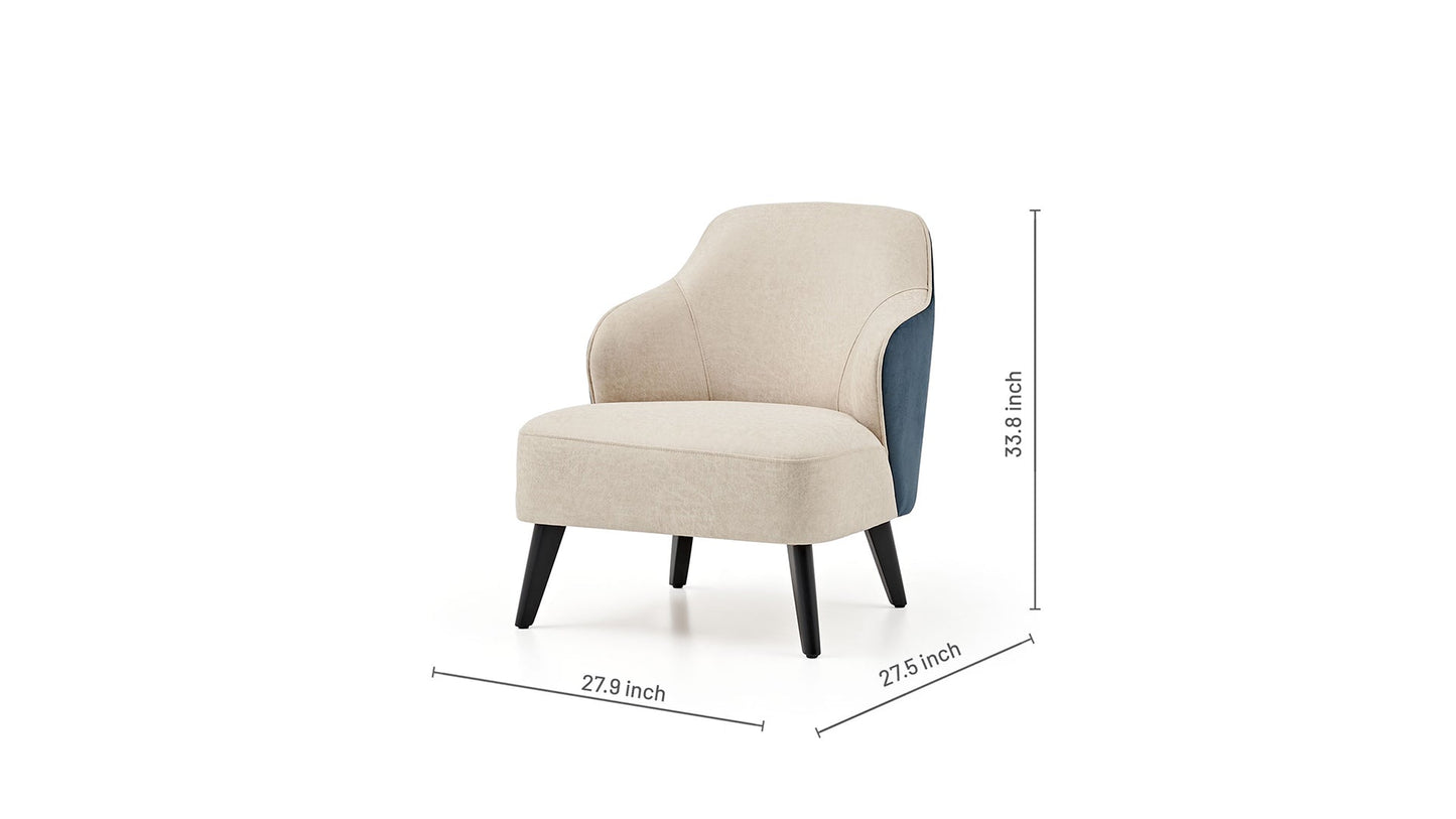 Allegra Armchair with Wooden Fixed Leg