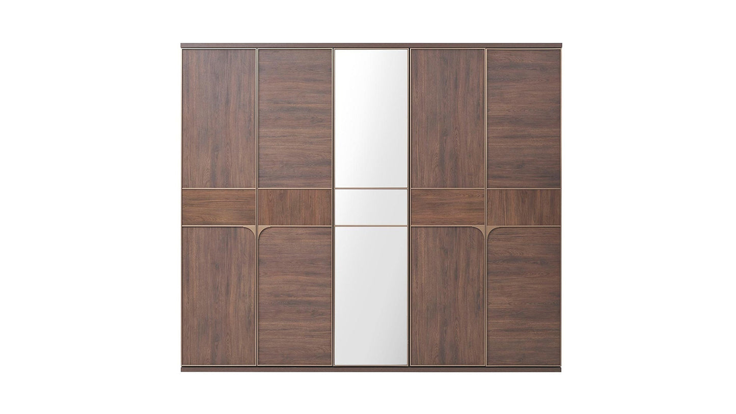 Armoire 5 portes dorée