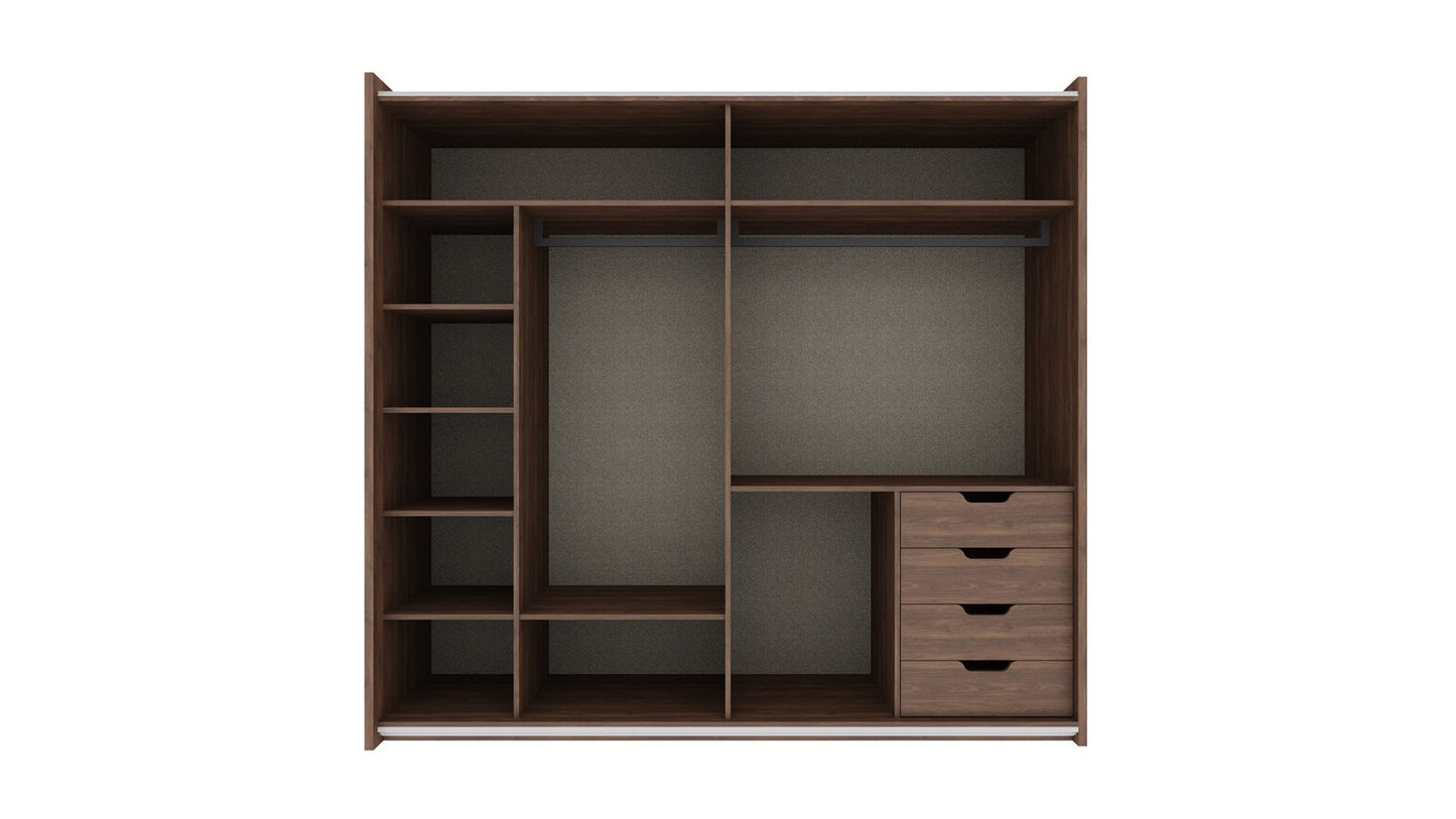 Armoire dorée à 2 portes coulissantes