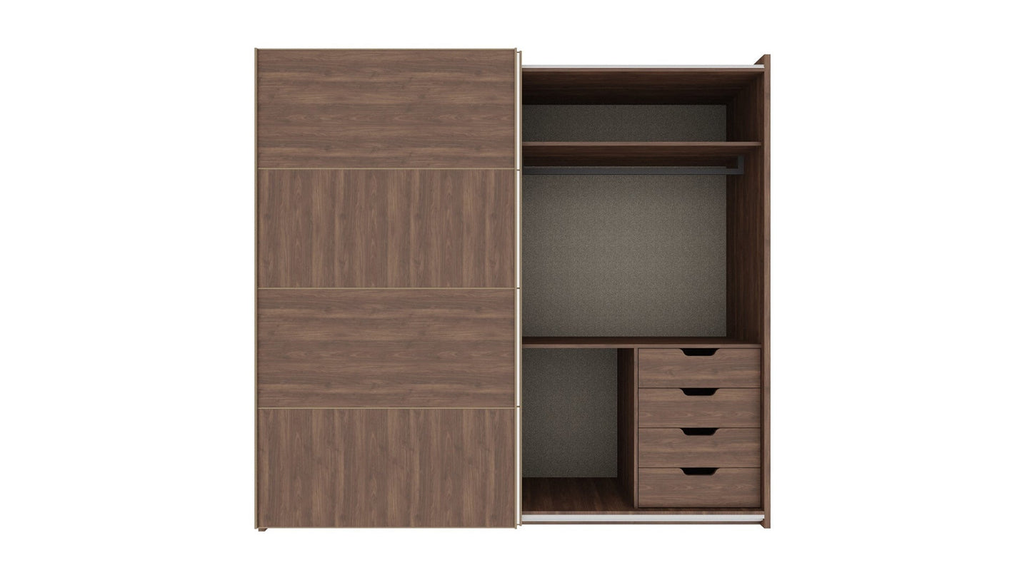 Armoire dorée à 2 portes coulissantes