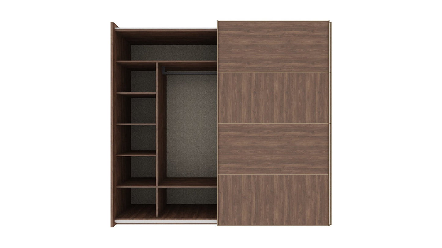 Armoire dorée à 2 portes coulissantes