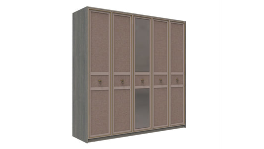Armoire Hector 5 portes avec miroir