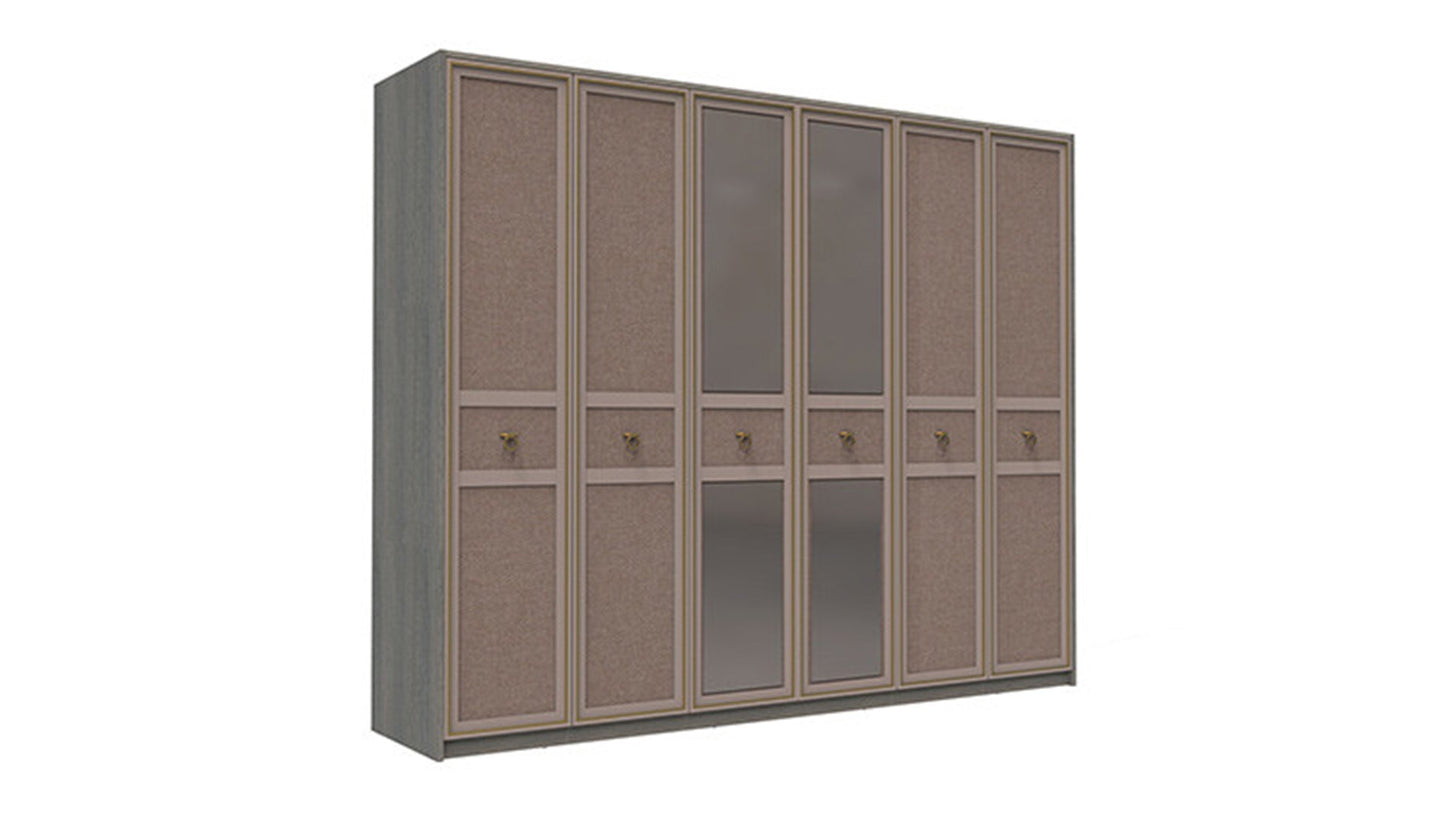 Armoire Hector 6 portes avec miroir