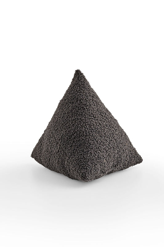 Coussin en dentelle anthracite écru