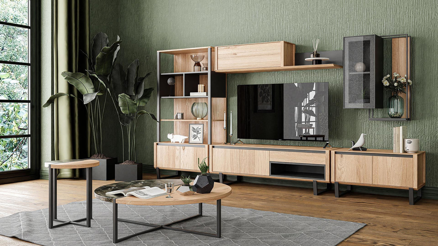 Module inférieur de meuble TV solide - 90 cm