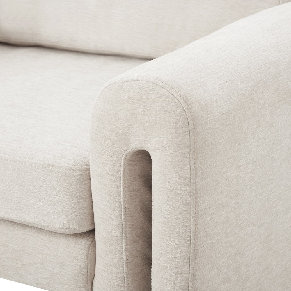 Fauteuil d'appoint Willow incurvé en chenille crème
