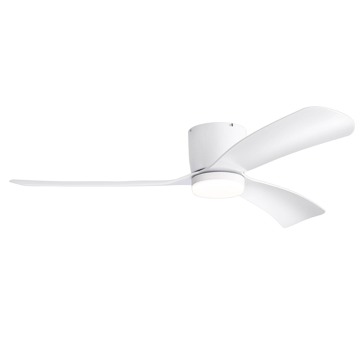 Ventilateur de plafond encastré à DEL noir/blanc de 52 pouces avec télécommande (3 pales)
