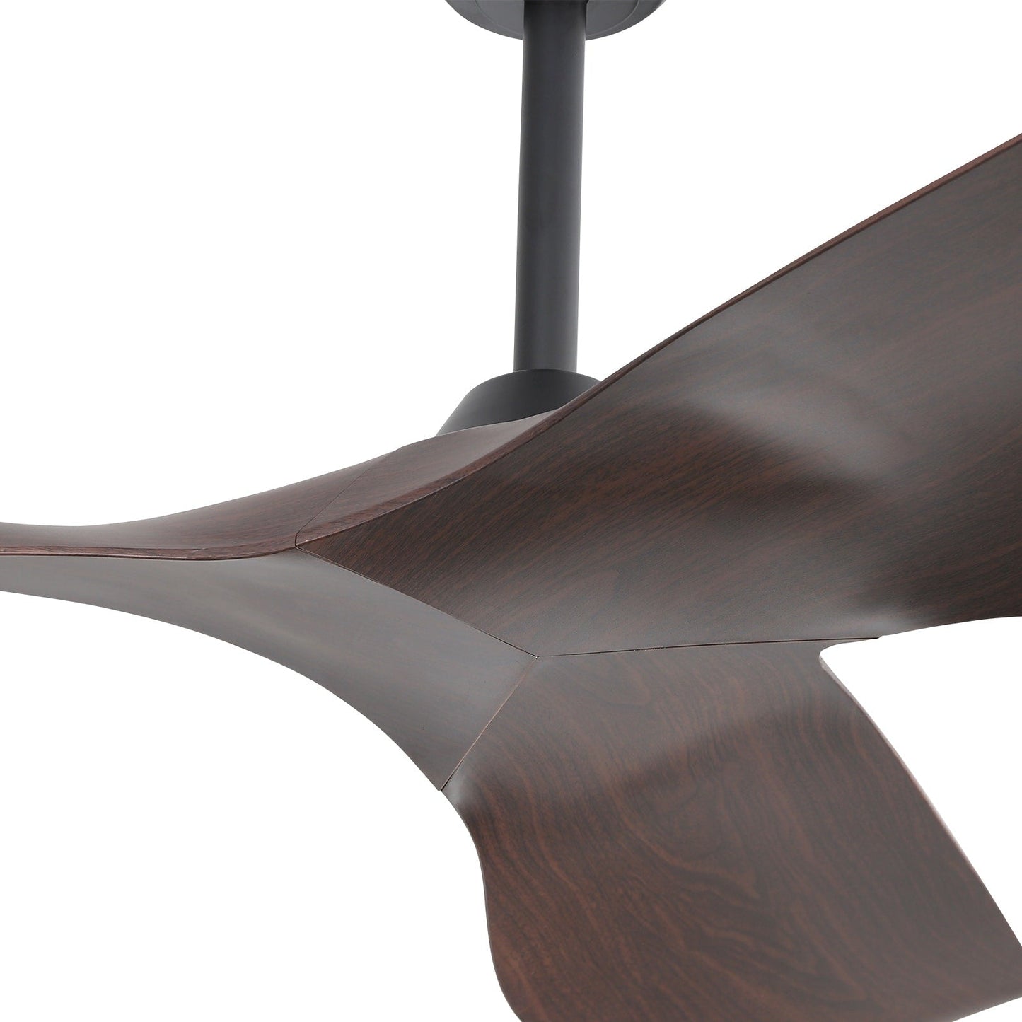 Ventilateur de plafond moderne en bois massif/ABS de 52 pouces avec télécommande (sans lumière), 6 vitesses de vent, flux d'air réversible