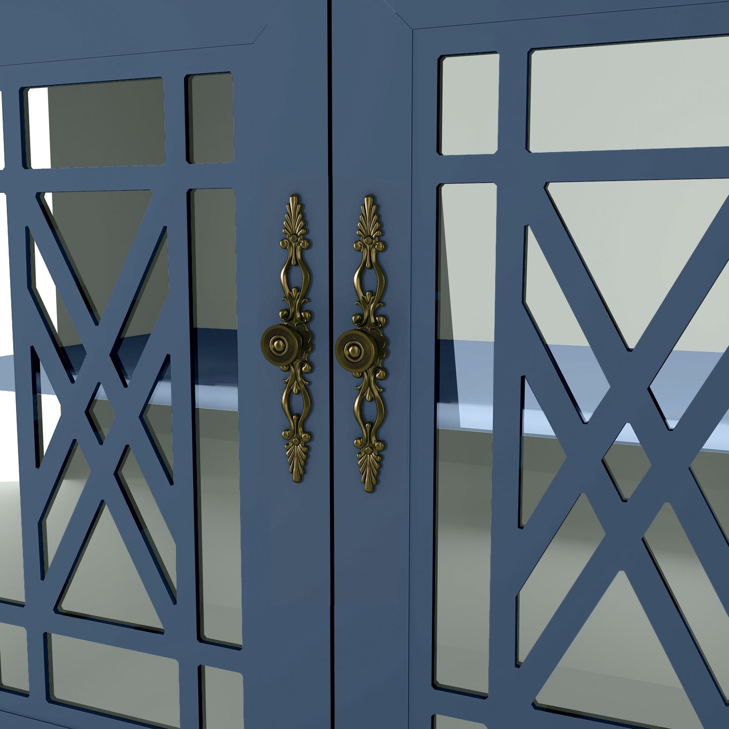 Buffet d'appoint de cuisine en bois de style vintage de 63 po de largeur