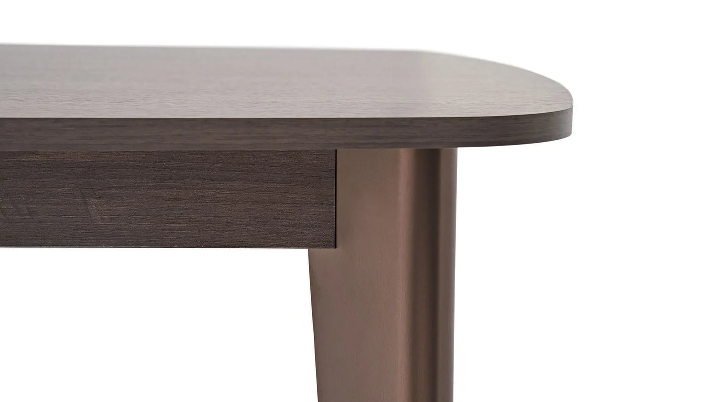 Table à manger fixe Piero - 180 cm - Marron foncé