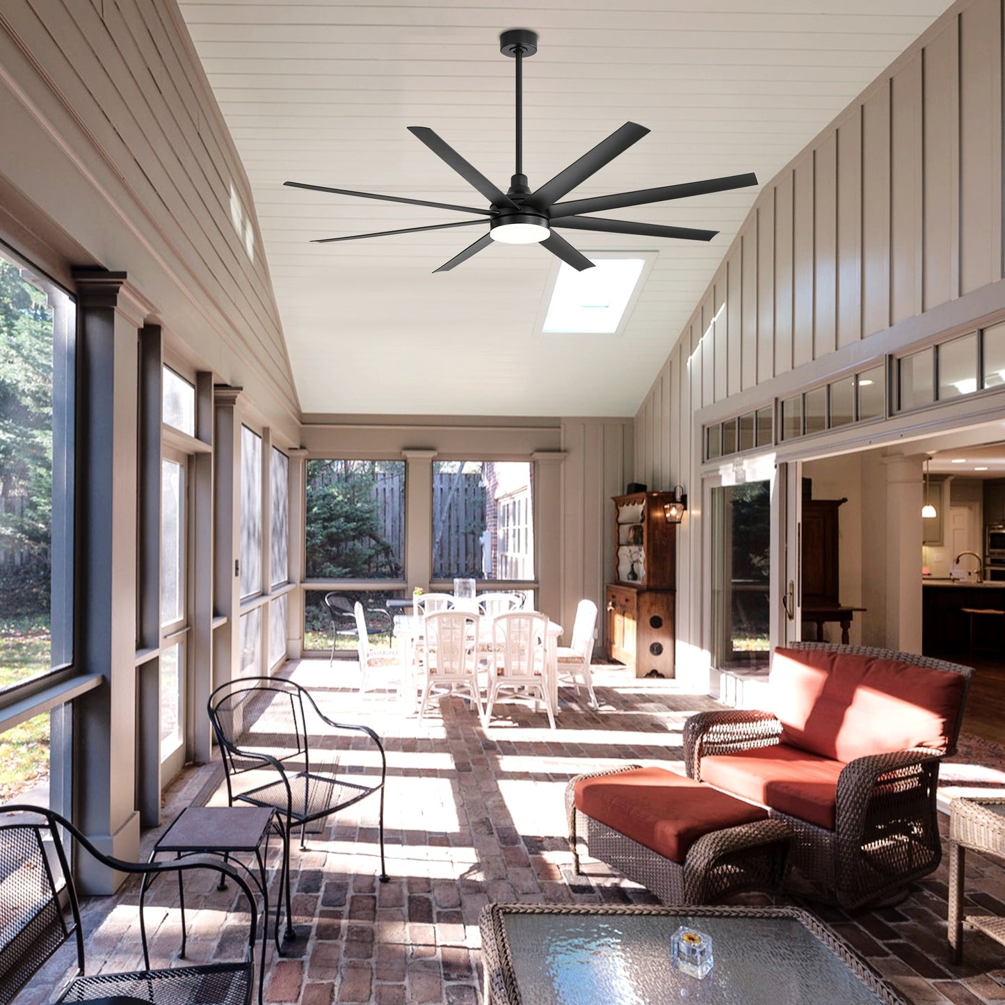 Grand ventilateur de plafond de 72 pouces avec télécommande et éclairage LED - 8 pales