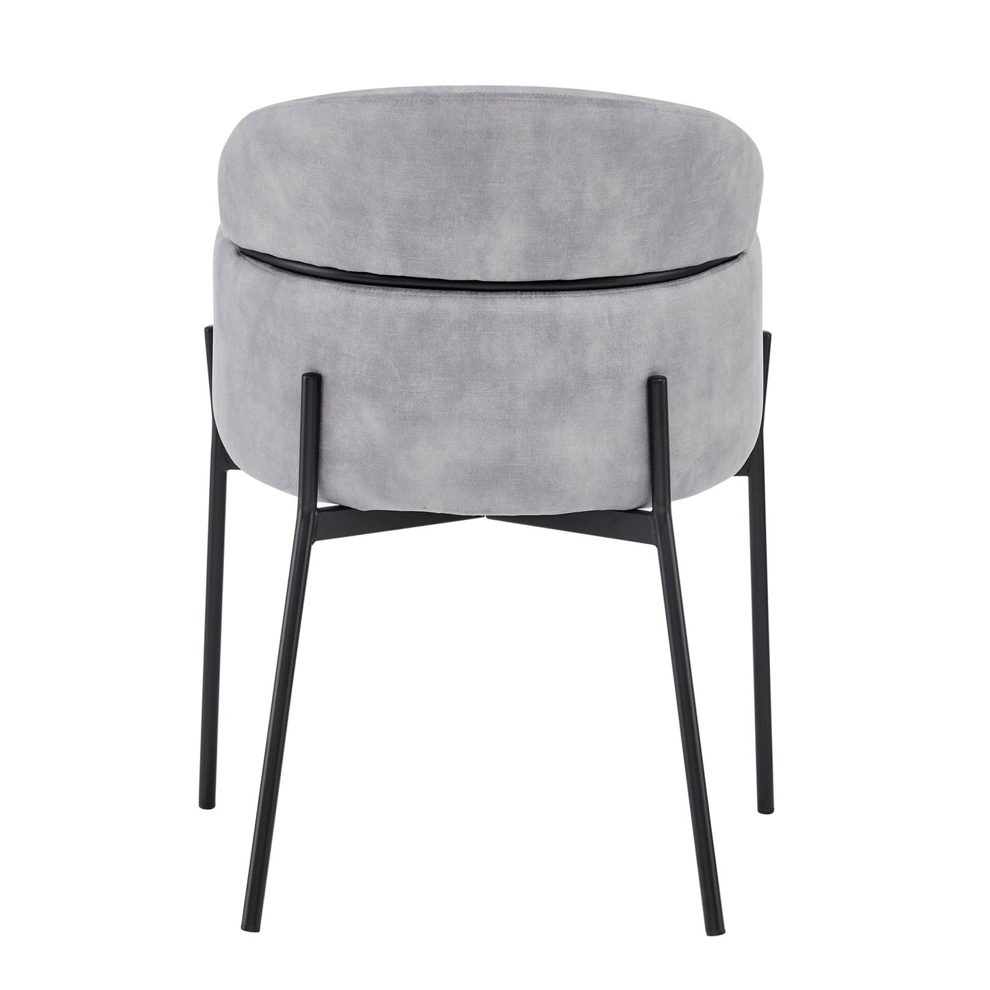Chaise de salle à manger Liang en velours gris avec cadre noir