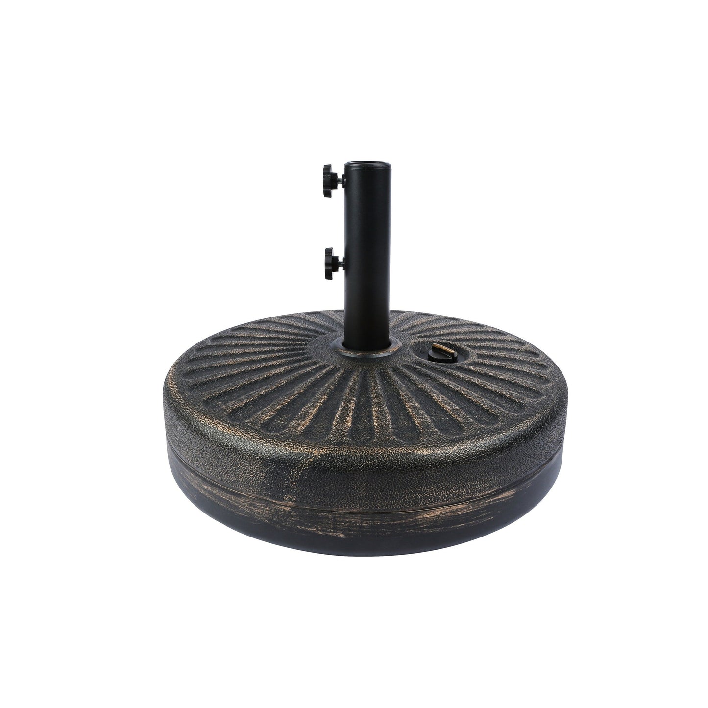 Parasol de patio Lopes de 9 pieds avec base en finition bronze et support de poids inclus