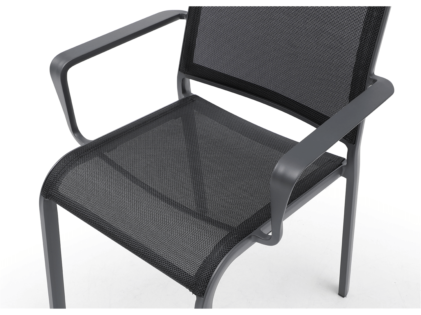Fauteuil de salle à manger d'extérieur Chelle : lot de 4