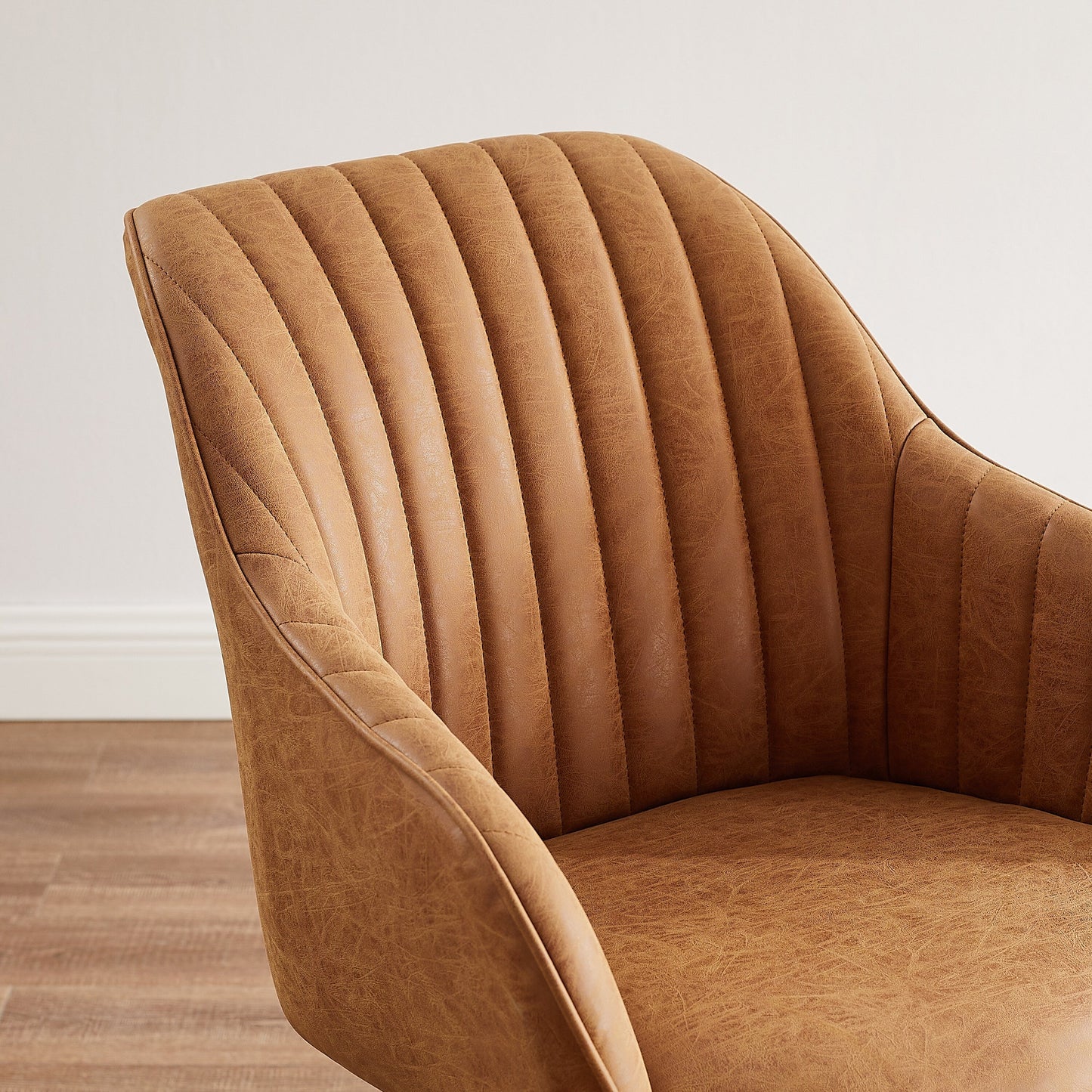 Fauteuil d'appoint pivotant Art Leon pour bureau moderne avec pieds en bois