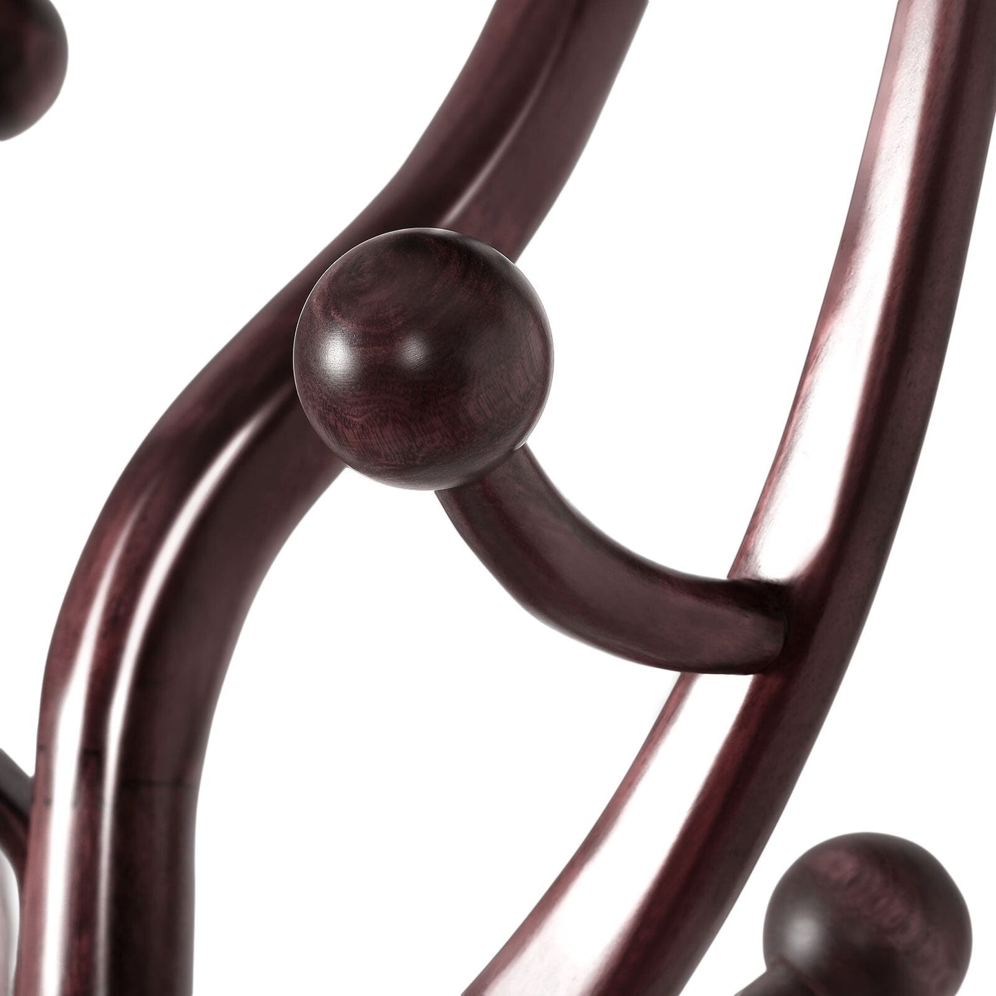 Porte-manteau autoportant en bois d'hévéa avec 8 crochets - 24,5 L x 70,87 H