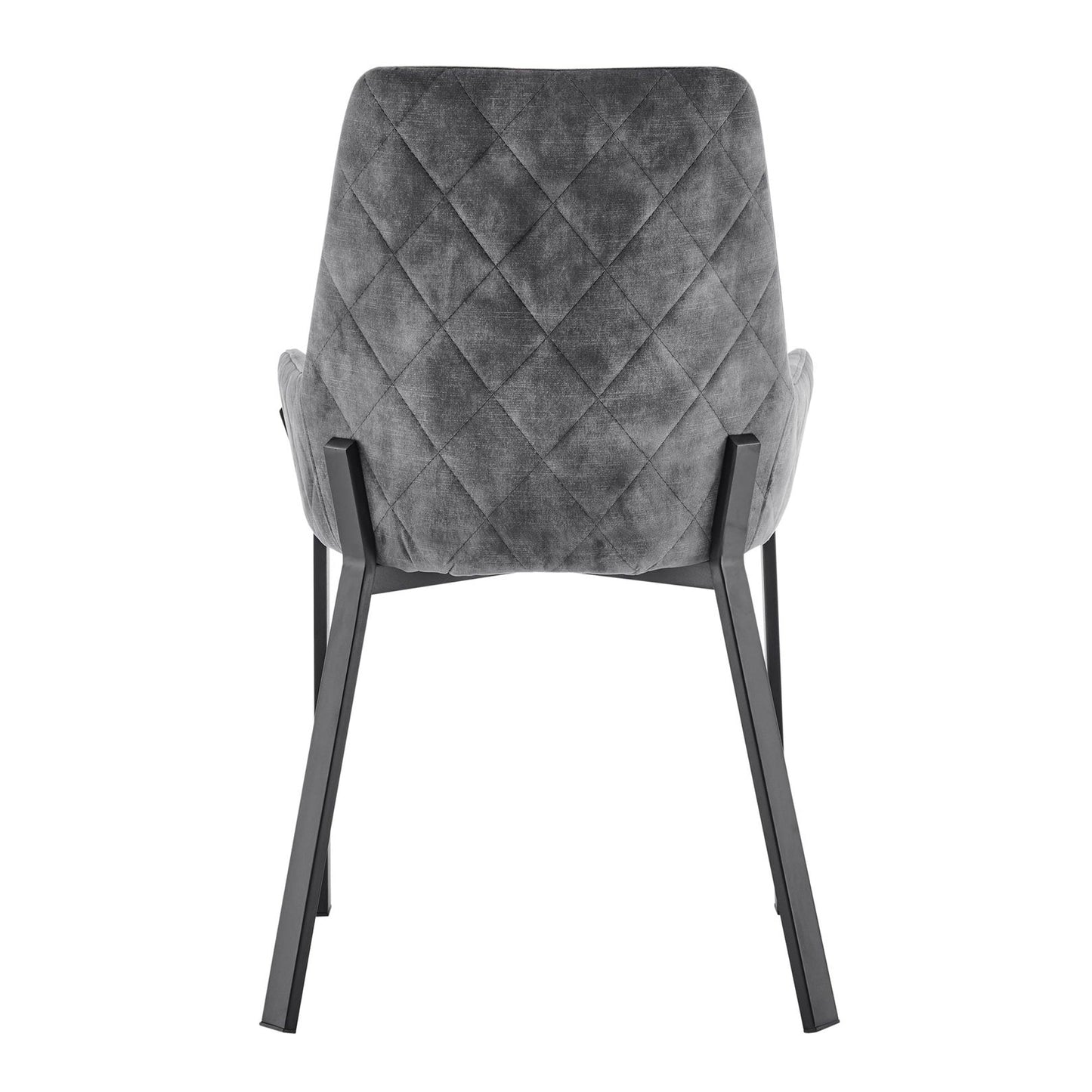 Chaise de salle à manger Nova en velours gris avec cadre noir