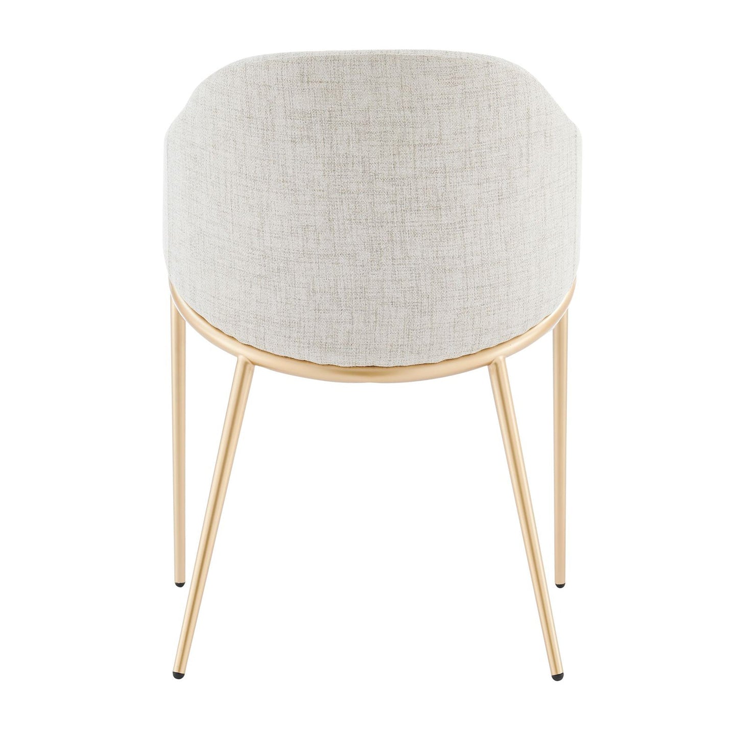 Chaise de salle à manger Alice en lin beige clair neutre avec cadre doré