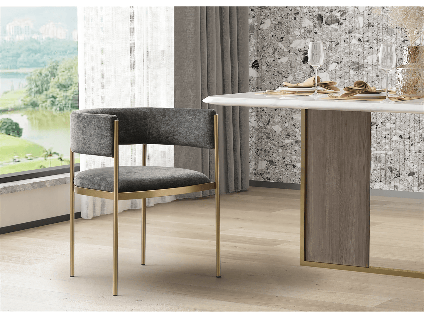 Fauteuil de salle à manger Elfrida : lot de 2