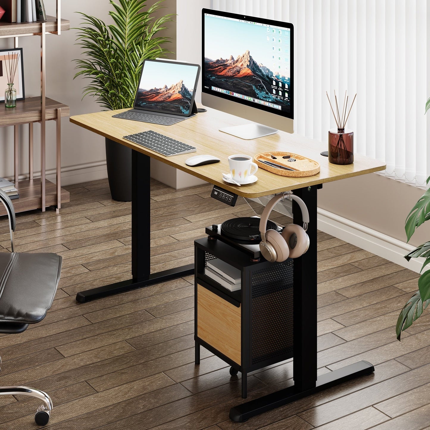 Bureau debout électrique réglable en hauteur Futzca avec panneau d'épissure