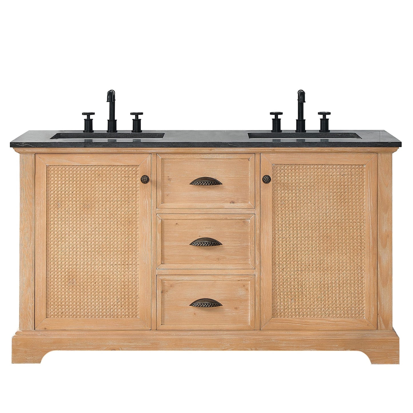 Meuble-lavabo Hervas avec plateau en marbre naturel sans miroir