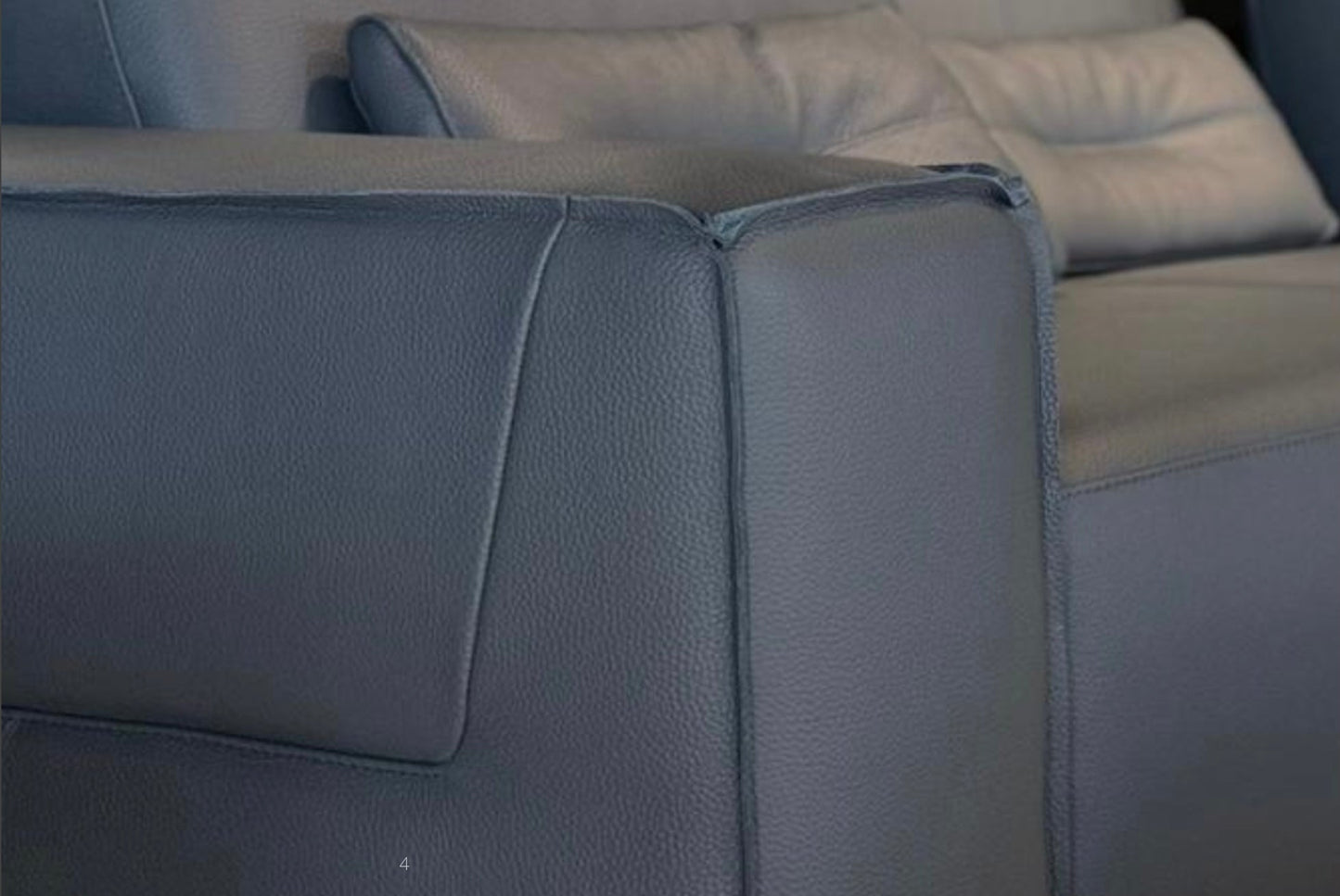 Florence leather sectional - dark grey