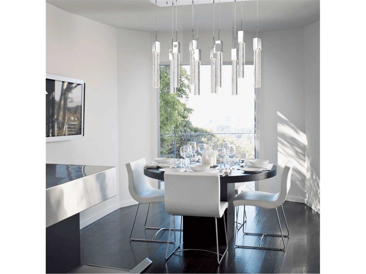 Lustre rectangulaire en cristal Kay - Suspension XL 15