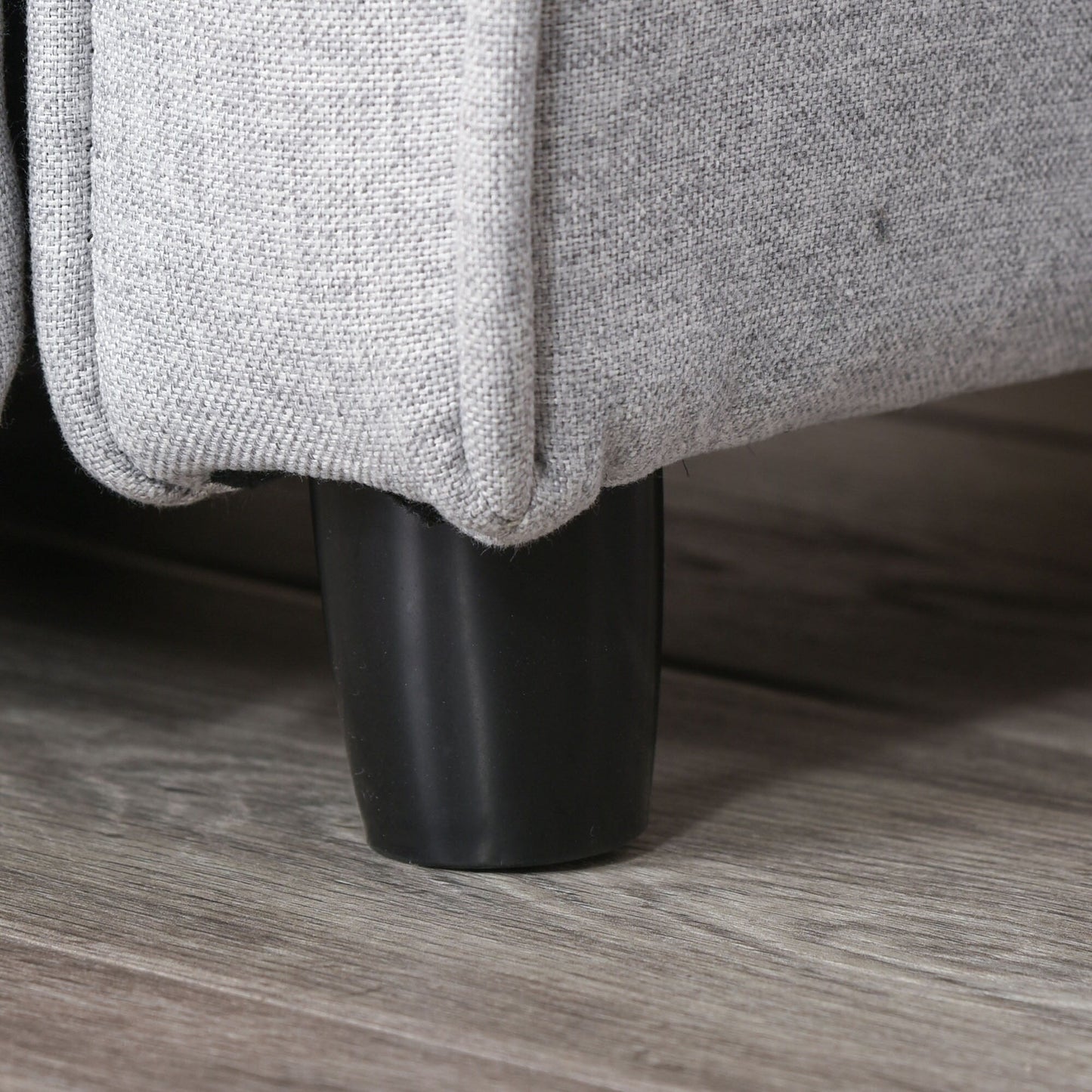 Fauteuil inclinable manuel rembourré gris clair pour enfants de 3 à 5 ans avec repose-pieds et 2 poches latérales