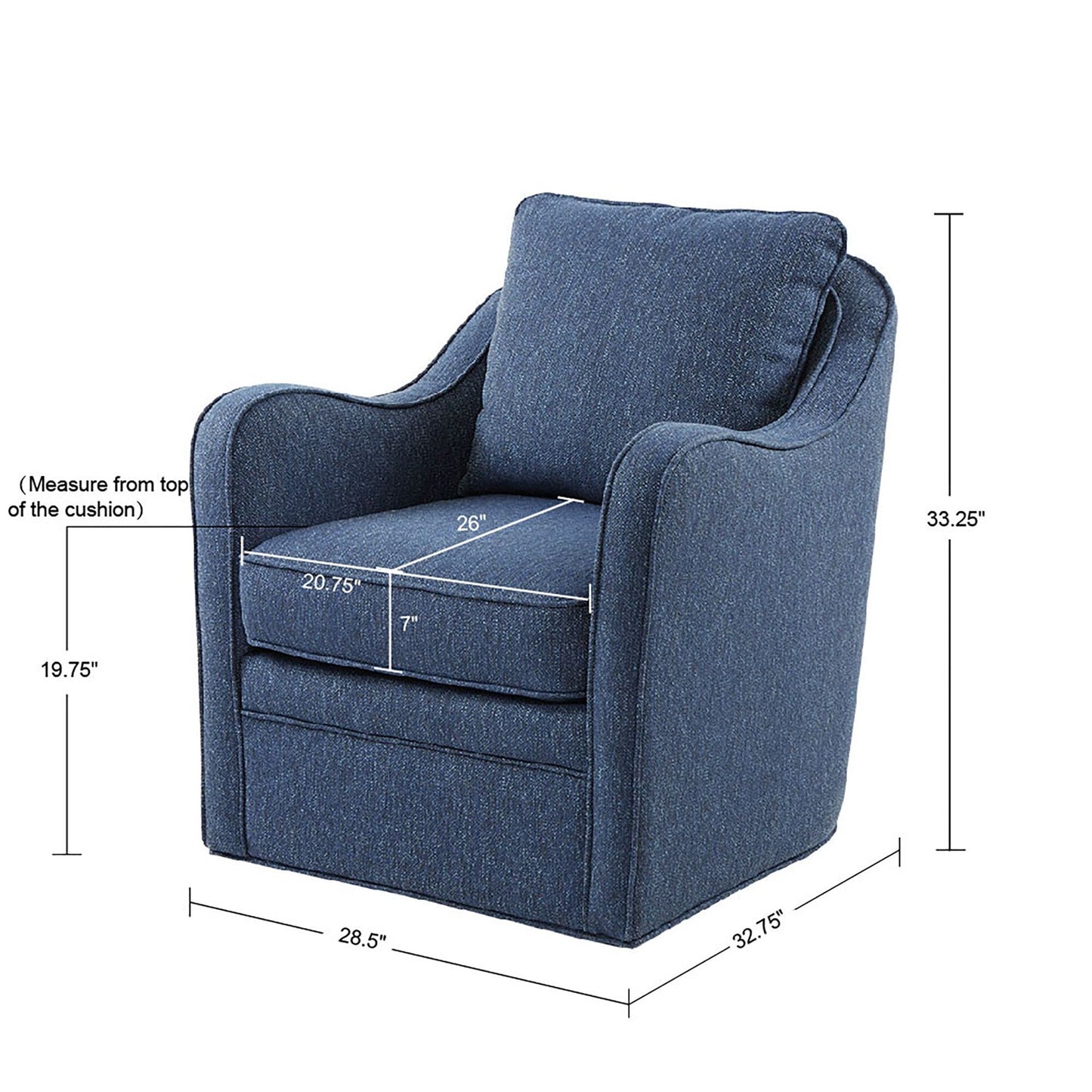 Fauteuil pivotant incurvé rembourré Madison Park Betty