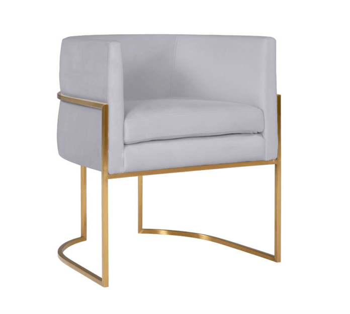 Chaise de salle à manger en velours gris Geraldine