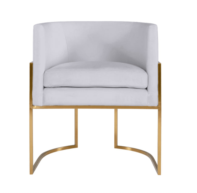 Chaise de salle à manger en velours gris Geraldine