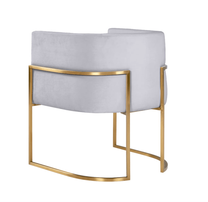 Chaise de salle à manger en velours gris Geraldine