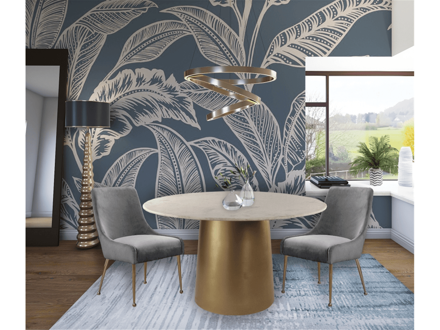 Chaise de salle à manger Lowery en velours noir