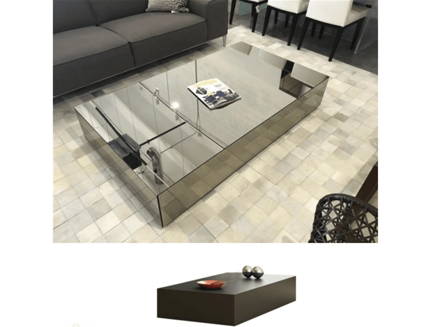 Table basse en verre fumé Cabrini