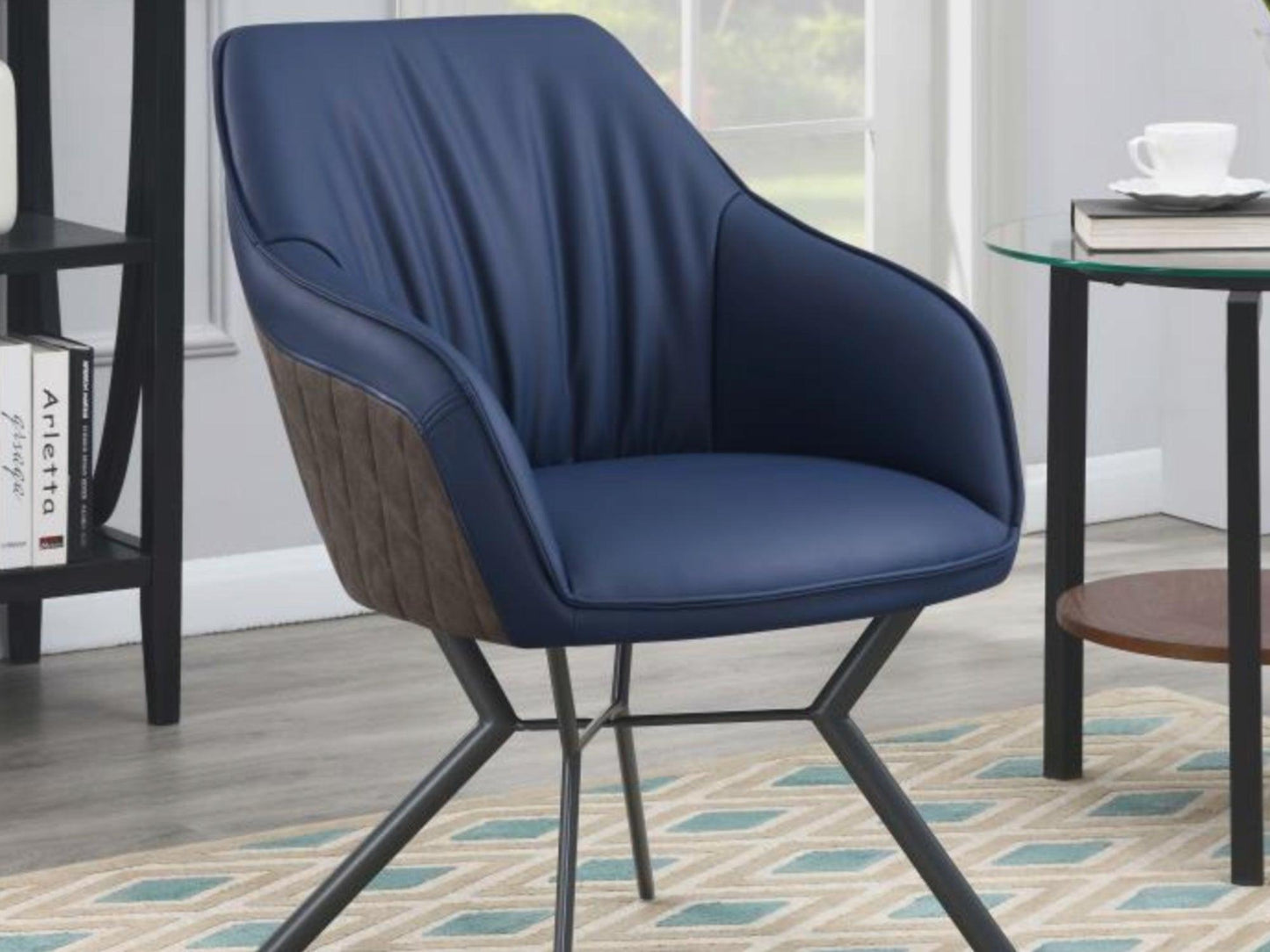 Chaise de salle à manger Ameri (ensemble de 2) Bleu et taupe