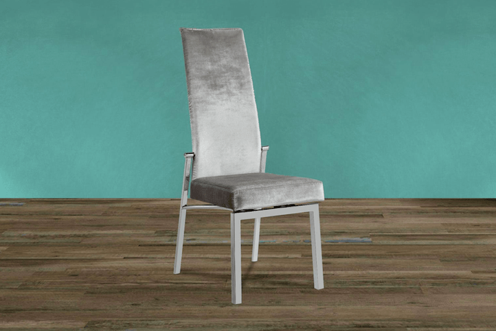 Chaise Annabel en tissu velours gris