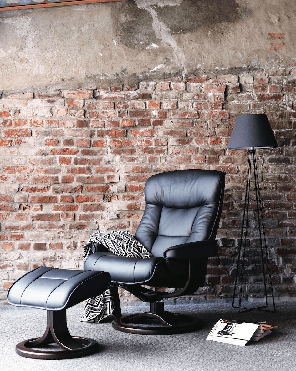 Fauteuil inclinable en cuir Bergen R couleur Havane