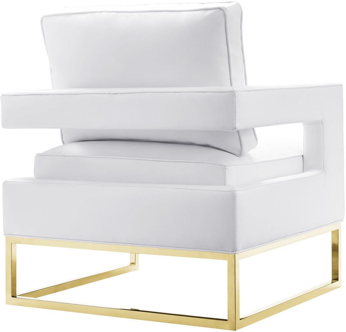 Chaise en cuir blanc Annabelle