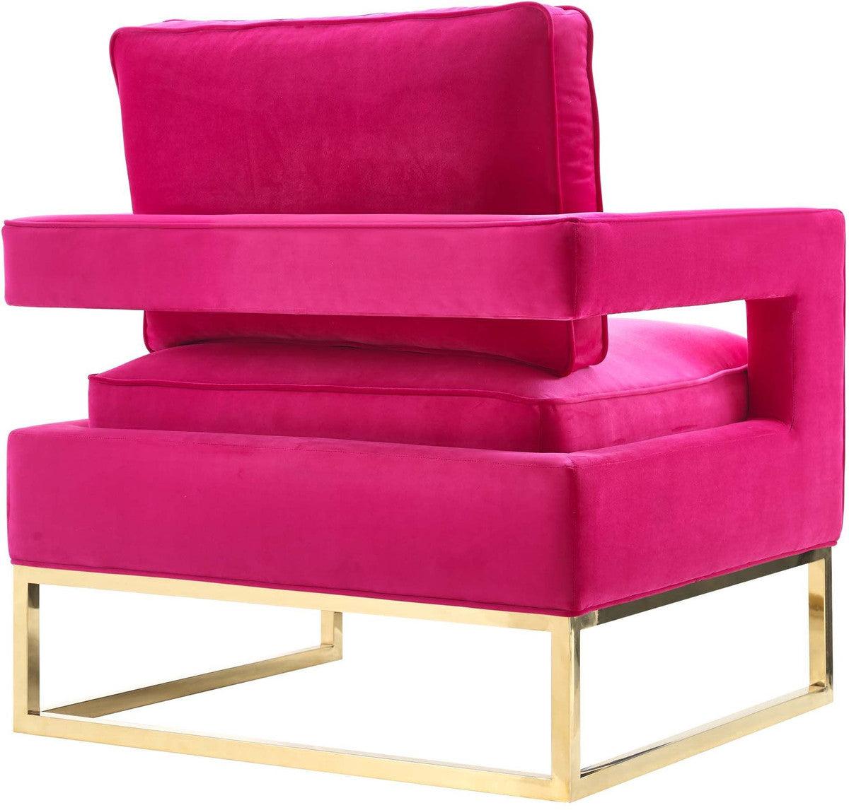 Chaise en velours rose Annabelle