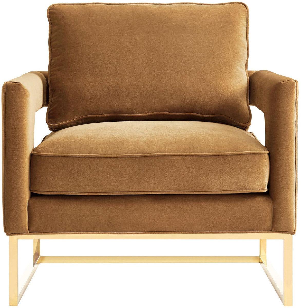 Chaise Annabelle en velours cognac