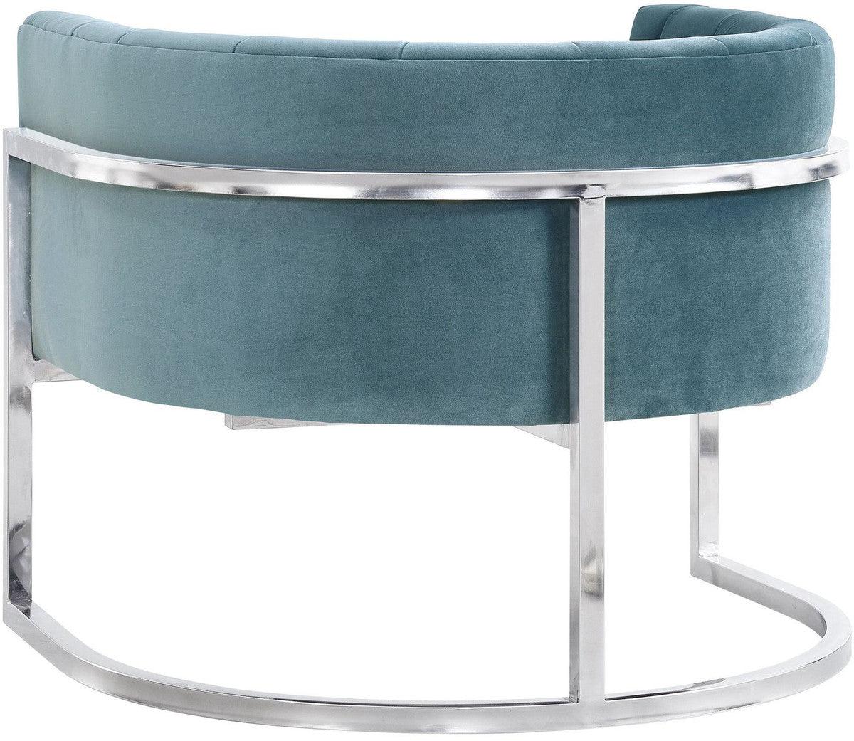 Chaise Magna Sea Blue avec base argentée